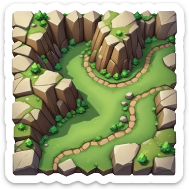 RPG mountain terrain tile top-down view sticker