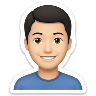 East Asian man sticker