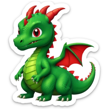 Cute cartoon dragon with the word fuck on it sticker