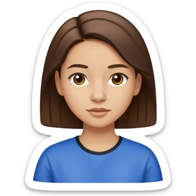 A fat girl in 7th grade, in a slick back hairdo, and she has brown hair  sticker