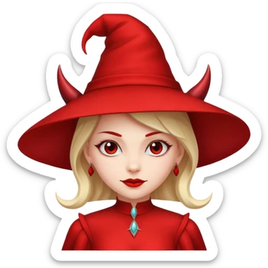 girl devil with dress and hat sticker