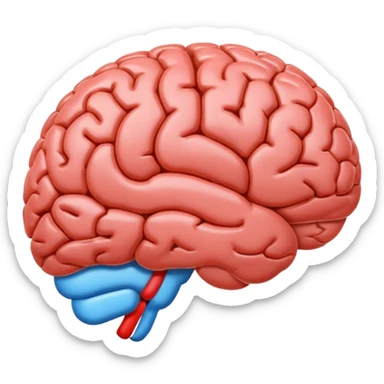 brain emoji in the style and colors of the Google logo, clean and modern sticker