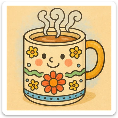 everyday object inspired by coloring book drawings, in the style of Bobbie Goods and Cuzy, ghibli style sticker