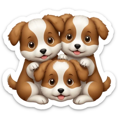 3 puppies sticker