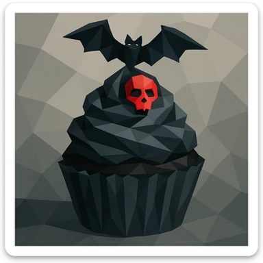 gothic cupcake, polygonal style sticker