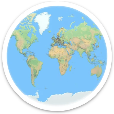 A realestic Physical Map sticker