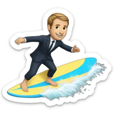macron do surfing sticker