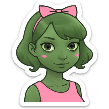 Girl with a pink dress sticker
