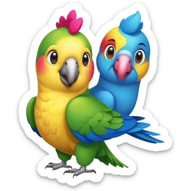 create animated emoji with the party parrot and the golang mascot next to it sticker