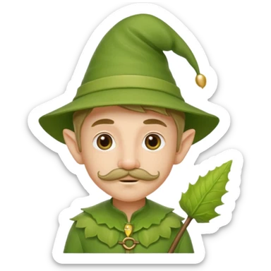 Little garden elf with moustache sticker
