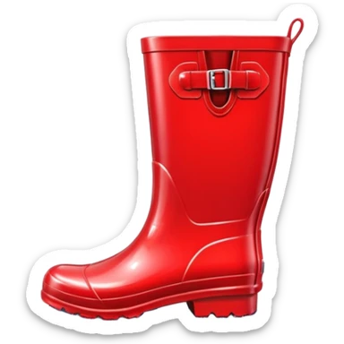Rain boots Red Color sticker