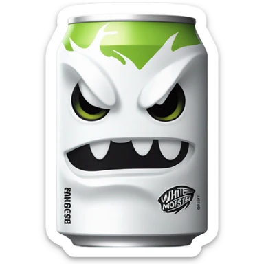 White Monster energy drink sticker