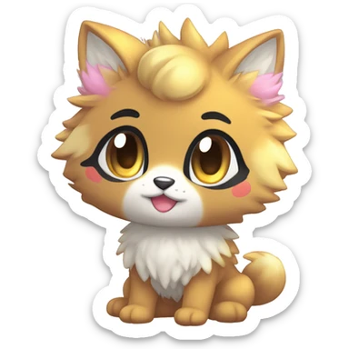  High quality detailed Cute Cool Kawaii stylish Pretty Chibi Fur-Sona Shiny Colorful Sparkly Fakemon Full Body sticker