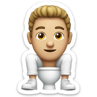 Guy sitting on a toilet sticker