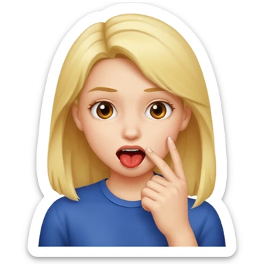 Niña mordiéndose el dedo  sticker