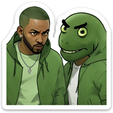 Drake and Kendrick Lamar fighting sticker