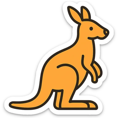 kangaroo color outline icon style sticker
