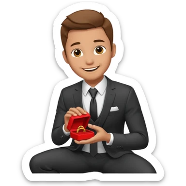 man kneeling and asking for marriage sticker
