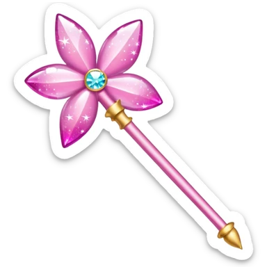 Fairy wand  pink with sparkles  sticker