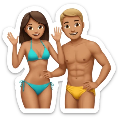 A Man Slapping a woman on her butt sticker