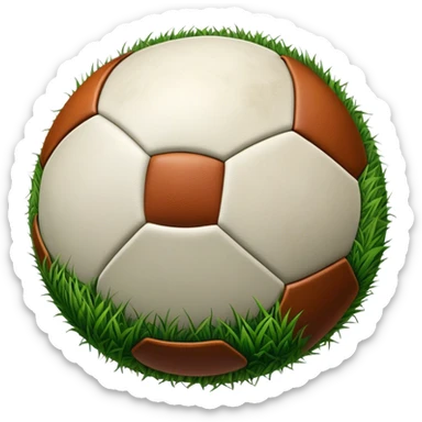 Cinematic Realistic image of an AFL ball resting on a lush, grassy field, showcasing weathered leather textures and intricate markings, bathed in soft, natural lighting that emphasizes its iconic role in the game sticker