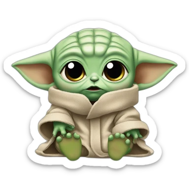 baby yoda crying sticker