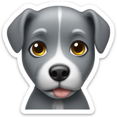 Sick grey puppy sticker