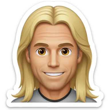 Shawn Michaels with hazel eyes, long blonde hair sticker