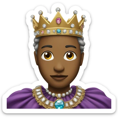 An emoji of a royal crown, adorned with jewels and intricate detailing, symbolizing power, authority, and royalty sticker