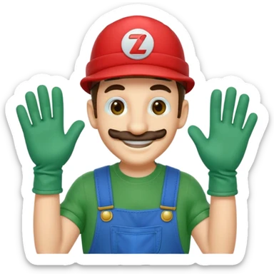 Luigi white gloves sticker