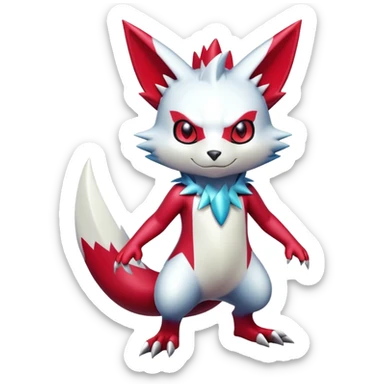 Cool Shiny Digimon-Sneasel-Zangoose-hybrid full body sticker