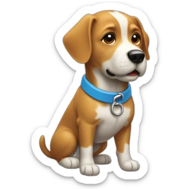 Un chien jouant a la balle sticker