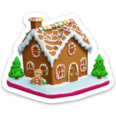 create a christmas gingerbread house make the icing pastelic sticker