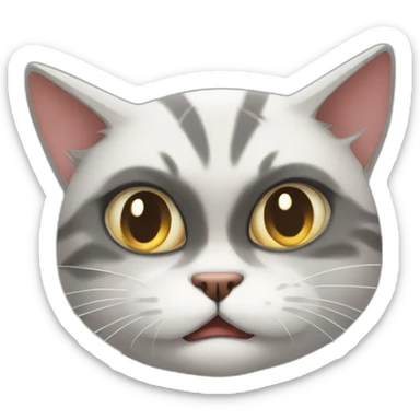 mean cat trying to hurt human sticker