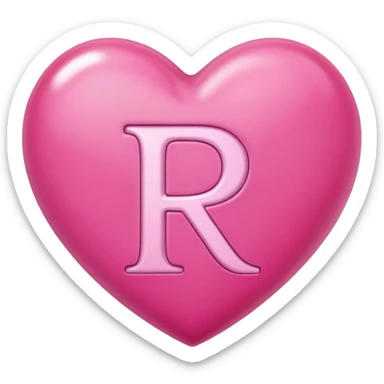 Make a pink heart with an R in the middle sticker