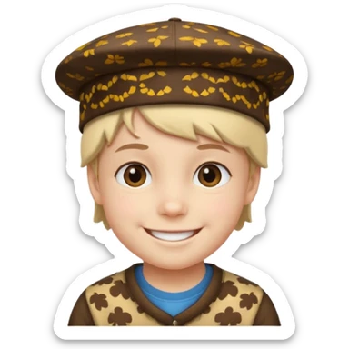 print hat with kid sticker