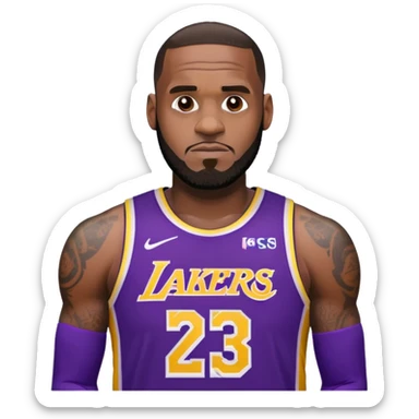 LeBron James in a lakers jersey number 23 sticker