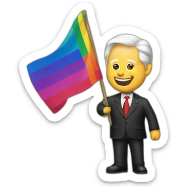 bill clinton holding gay pride flag sticker