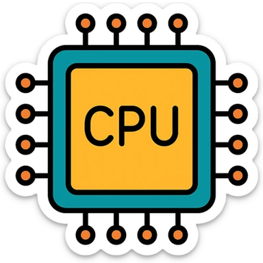 CPU chip, detailed, circuit lines sticker