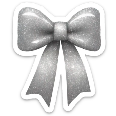 Bow with sparkle silver sticker