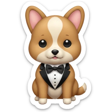 cute smooshy dog in a tuxedo sticker