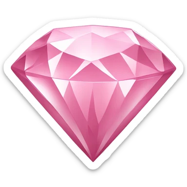 A jewel or gem emoji. Depicted in the shape of a classic diamond but in the soft pink color sticker