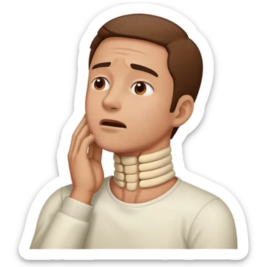 Guy holding his neck in pain sticker