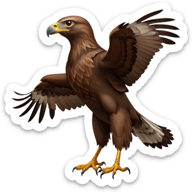 common buzzard standing in profile, simple, clear details sticker