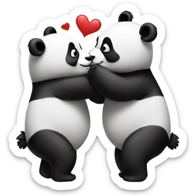 panda kisses sticker