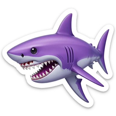 Purple shark jaws sticker