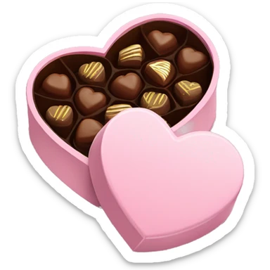 Pastel pink heart shaped box with chocolates in it sticker