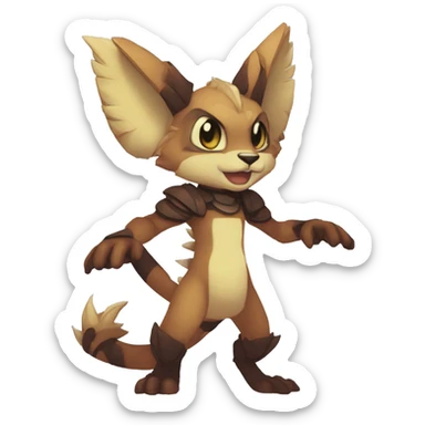 Anthro kawaii cool edgy Vernid-WickerBeast-Protogen-Primagen-Fakémon Full Body sticker