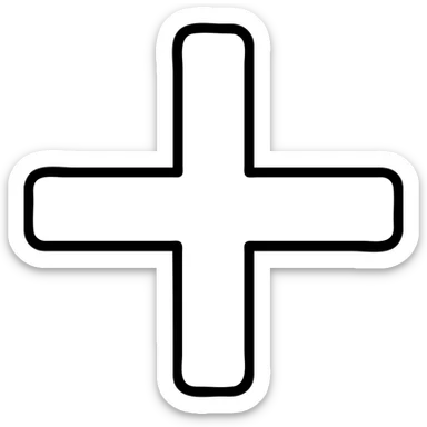 Edit the green plus sign icon to be minimal, modern, with no text and no background, focusing on a clean and sleek design. sticker