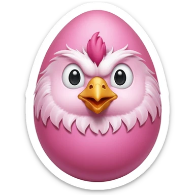 pink egg with pink  chicken sticker